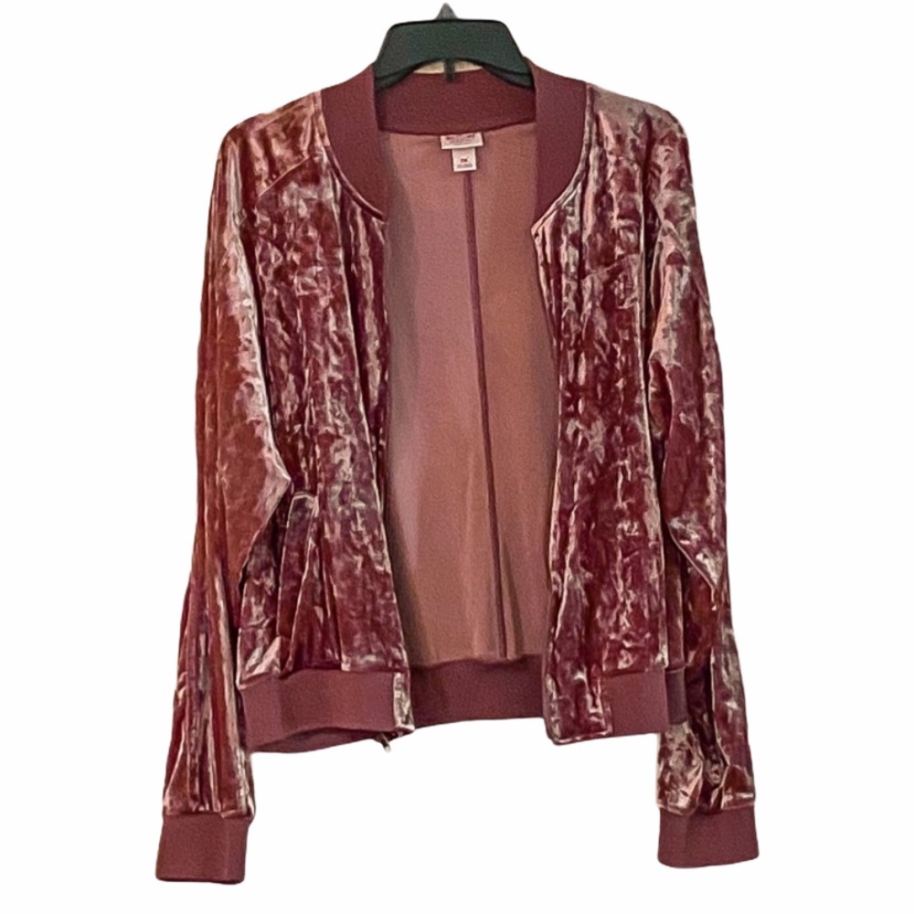 rose gold velvet bomber jacket